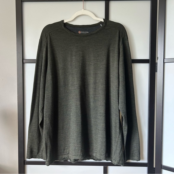 [XL] Cloudveil Men’s Fine Merino Wool Olive Green Layering Winter Long Sleeve - Picture 2 of 8